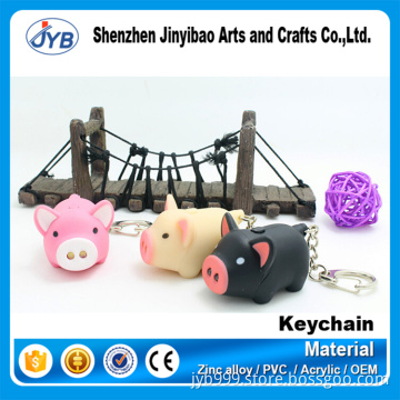 popular new product plastic 3d cute pig shape keychain for couple lover